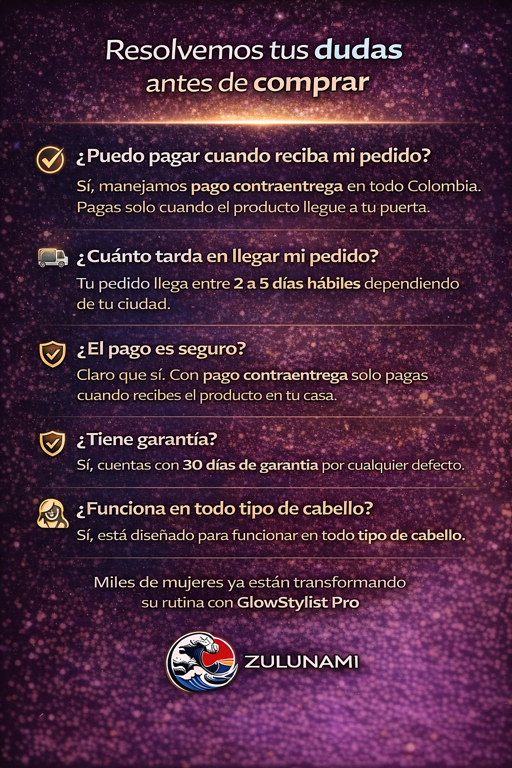 GlowStylist Pro | Kit 4 en 1 Cepillo Secador + Plancha + Rizadora Nano Titanium