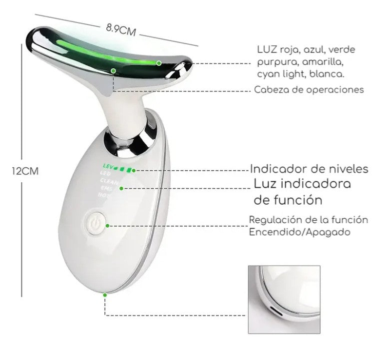 Combo Facial Reafirmante 2x1 Masajeador facial + GRATIS Faja De Papada En Silicona