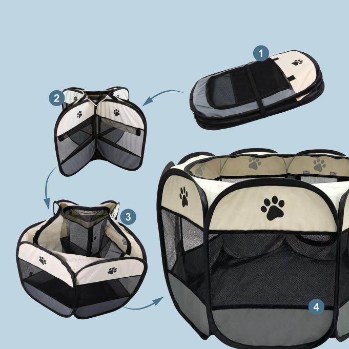 CORRAL MASCOTAS PERROS GATOS PLEGABLE M