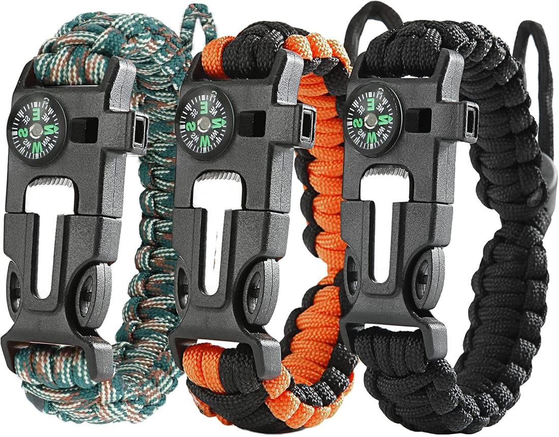 Silbato 7 en 1 + Mosqueton + Pulsera SMP